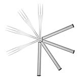 immagine prodotto Hemobllo 4 pezzi Forchette per Fonduta in Acciaio Resistente al Calore Manico Robusto Tre Punte Lunghe per Formaggio Cioccolato e Bbq Utensili da Cucina per Riunioni di Famiglia 4 pezzi