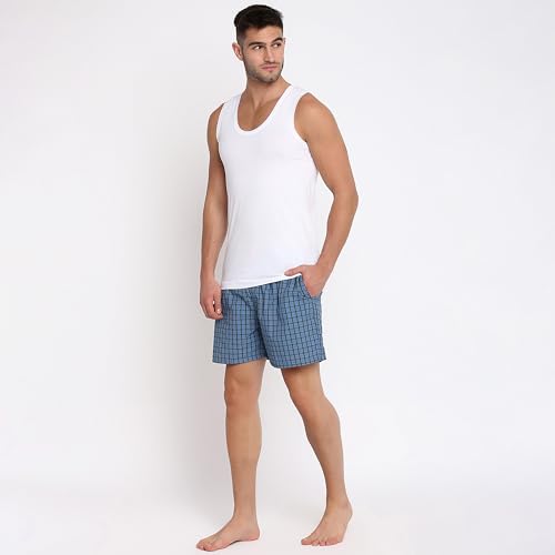 Image of Poomer Premium Cotton Pure White Vest for Mens - Pack of 4