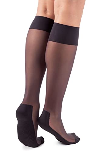 LORES Pop Socks Ladies Knee-highs Breathable with Massage Sole Pressure-Free 20 DEN One Pair