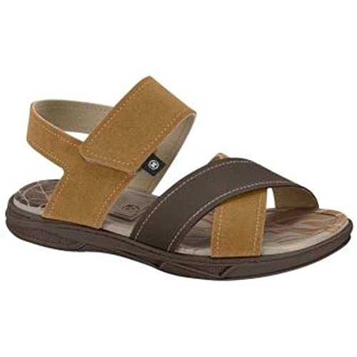 SANDALIA MASCULINA INFAN. DE USO COMUM C/SOLA SINT. CABEDAL TEXTIL CARAMELO 787/CAFE 569 27