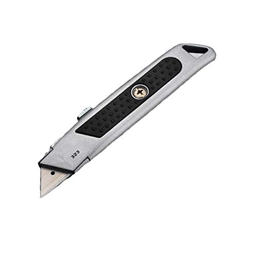 With Retractable Razor Blade - Heavy Duty With Sharp Easy Cut Blade - Safety Retractable Design And Rubber Grip - Cuts Cardboard, Carpet, Paper, Construction Materials