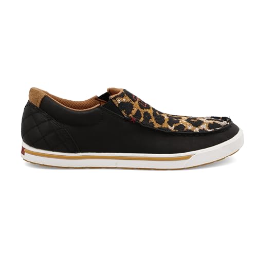 Image of Twisted X Women's Slip-On Kicks, Moc Toe, Black & Cheetah, 11 M