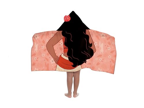 Jay Franco Disney Vaiana – Serviette Cape De Bain À Capuche 56 × 56 cm pour Enfants, Ultra...