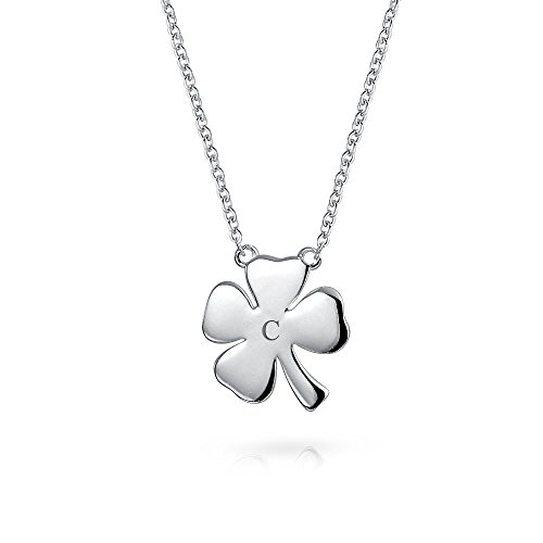 Bling Jewelry Personalize Romantic Flower Open Hearts Lucky Four Leaf Clover Stud Earrings Pendant Necklace For Women Teens 14K Yellow Gold Plated .925 Sterling Silver - Image 5