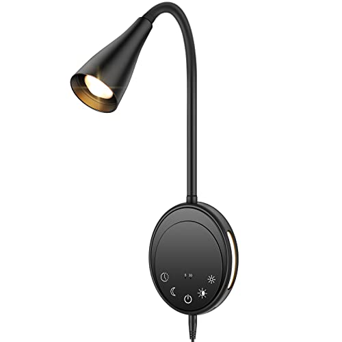 SANKEDOU Wall Mounted Reading Light, Bedside Headboard Lights with 5 Dimming & Color Temperature...