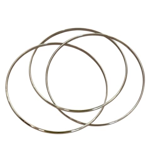 Minoplata Trio de Pulseras media caña lisa 3mm de Plata de ley 925