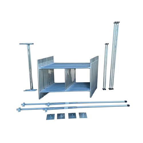 DIY - Torre de andamio galvanizada de 7,2 m, base resistente, kit básico completo con estabilizadores para proyectos de hogar seguros construcción y renovación.