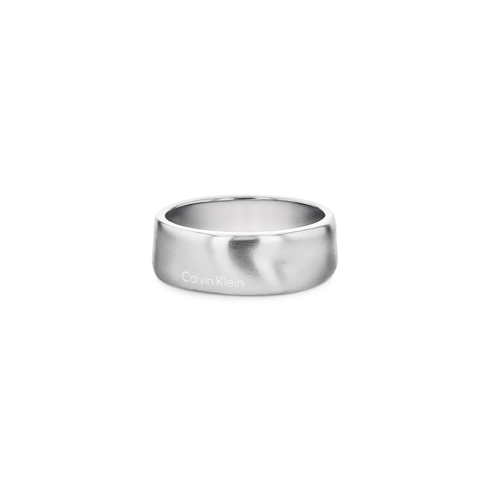 Calvin Klein Herrenring aus Edelstahl Kollektion CK METALLIC WAVES - Erhältlich in Silber oder GunMetal Version