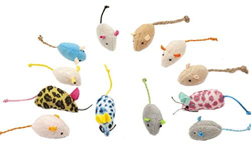 Fashion's Talk Mouse Catnip Cat Toys Soft Plush Catnip Mice Assorted Style Catnip Cat Toys Variety Pack 32 Count #TOP5