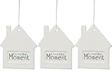 Lieferumfang: 3 Hänger condecoro Hänger - Live The Moment - Deko Fensterhänger Porzellan weiß 3er Set