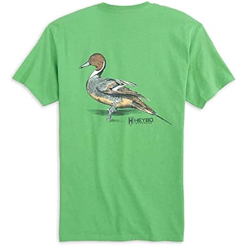 Heybo Duck Hunting SS T-Shirt, Duck Hunt T-Shirt - Grass Green, Size: Medium Cover