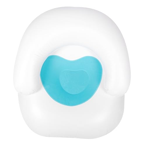 NUOBESTY Sofá Inflable Plegable Pequeño de PVC Azul Respaldo en Forma de Corazón Tumbona Ligera Portátil para Camping Picnic y Uso Doméstico Sofá Hinchable Cómodo y Fácil de Limpiar
