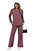 OFEEFAN Two Piece Outfits for Women Casual Fall Long Sleeve Lounge Sets Winter Fashion Wide Leg Loungewear Airport Sweatsuit Vacation Track Suit Women's Side Slit Cruise Resort Wear Red L
