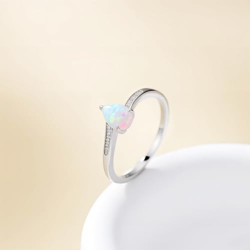 1.5ct Opals Ring for Women 925 Sterling Silver Genuine Pear Shape Opal Engagement Ring Real October Birthstone Opal Ring Promise Ring for Her3