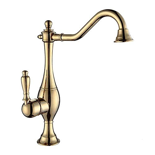 Robinet d'eau en laiton massif finitions marron et détails dorés de prestige - 2