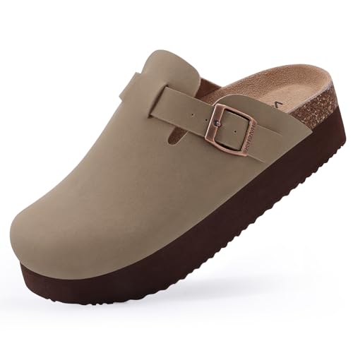 KIDMI Platform Leather Clogs