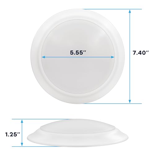 LUXRITE 6 Inch LED Disk Lights, Dimmable Flush Mount Ceiling Light, 5CCT Selectable 2700K 3000K 3500K 4000K 5000K, 12.5W, 1000LM (White, 6 Count (Pack of 1)) by LUXRITE - Image 3