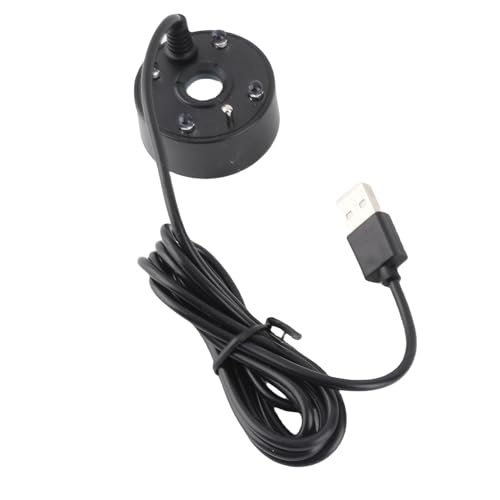 Mini Mist Maker Fog Generator Ultrasonic Technology Fog Generator for Aquarium Decoration Fish/Rock/Pond/Decoration/Hydroponics USB Colorful LED Light 5V Ultrasonic (Black)