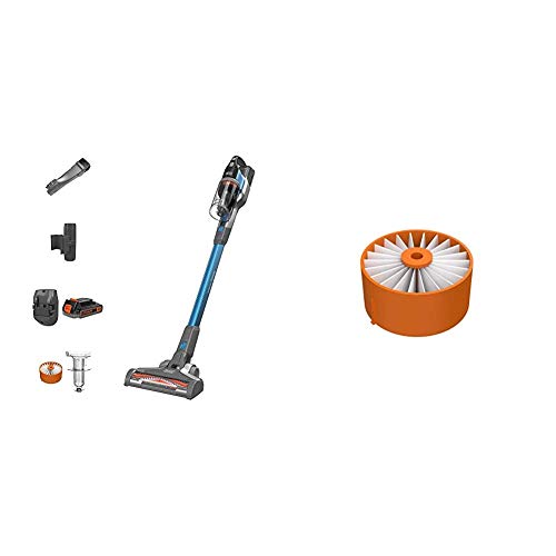 BLACK+DECKER Powerseries Extreme Cordless Stick Vacuum Cleaner, Blue with Replacement Filter (BSV2020G & BSVF1)