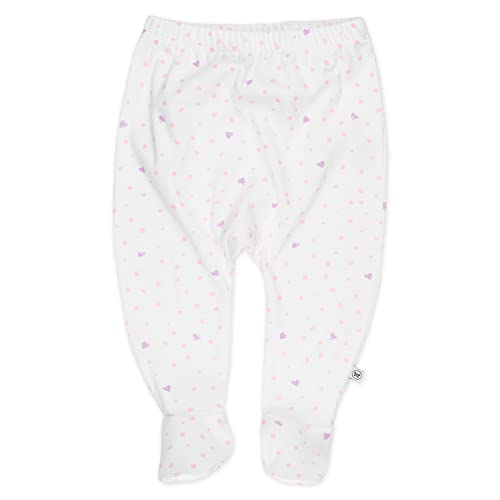 Image of HonestBaby Baby 3-Pack Footed Pants Roomy Fit Pull on Bottoms 100% Organic Cotton for Infant Baby Boys, Girls, Unisex