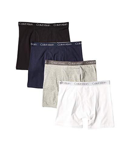 Calvin Klein Kids Boys Modern Cotton Boxer Brief Underwear 4-Pack Solid Pack Large