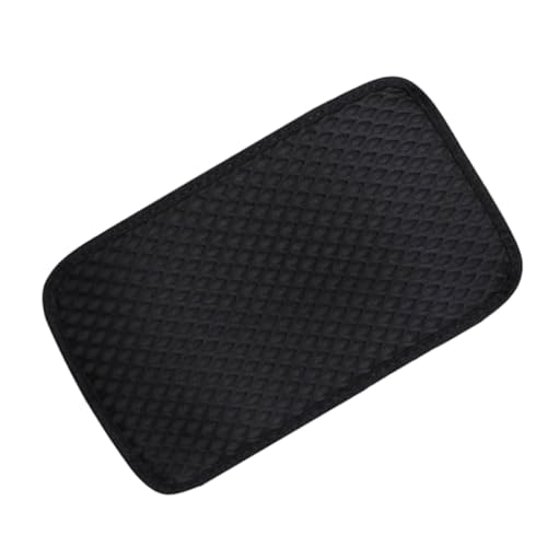 UTHCLO 透気菱形三明治網車用アームレストクッション 長持ち保護 センターコンソールパッド 車内汚れ防止 ブラックデザイン