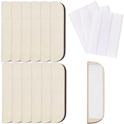 CRASPIRE 12Pcs 3.5 Inch Hinge Repair Kit Wooden Filler Plate Door Hole Cover Wood Kitchen Cabinet Blanks with Double Sided Tapes