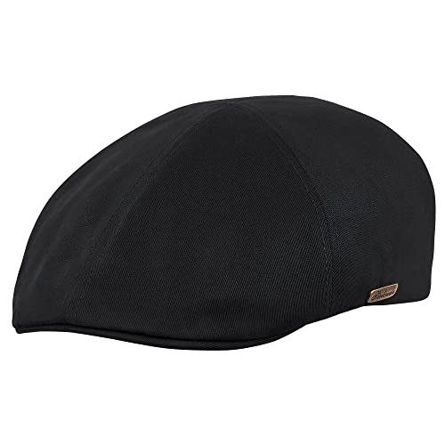 Sterkowski Rusty Flat Cap | 100% Softened Cotton Duckbill for Men and Women | Newsboy Driving Gatsby Ivy Irish Scally Cabbie Peaky Scully Paperboy Duckbill 6 Panel Cabby Cab Driver Black 59 cm - Image 2