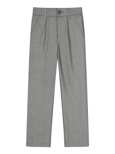 DINORMIN Kid Boys Long Trousers School Uniform Pant Dressy Suit Pants Solid Color Pants for Party3