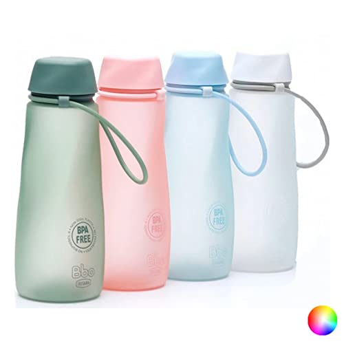 Irisana - Botella de Agua - 550 ml - Verde - 8 x 8 x 21 cm - Garrafa Deportiva para Gimnasio - Bidón de Plástico sin BPA para Ciclismo - Colección Bbo