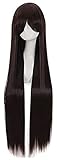 OWOISS Anime Noragami Iki Hiyori Dark Brown Long Straight Wig Cosplay Costume Heat Resistant Synthetic Hair Cosplay Wigs