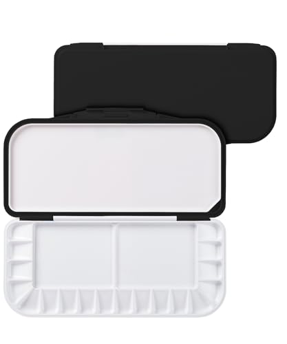 Mr. Pen- Airtight Watercolor Palette with Lid, Black, 18 Wells and 2 Mixing Areas, Empty Watercolor Palette, Paint Pallet with Lid, Folding Paint Tray