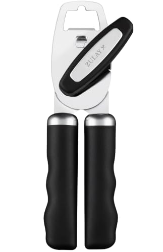 Zulay Kitchen Heavy Duty Stainless Steel Can Opener Manual with Bottle Opener - Rust Proof Manual...