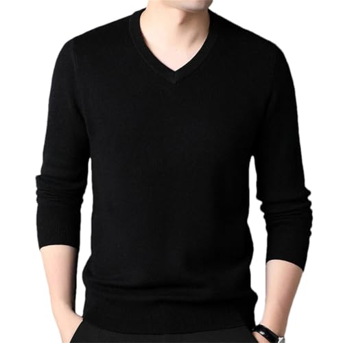 Men's Spring Winter Fashion Pullovers - V-Neck Long Sleeved Stretch Sweaters Business Knit Top