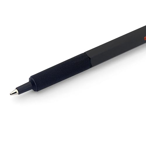Image of rOtring 600 Ballpoint Pen, Medium Point, Black Ink, Black Barrel, Refillable - Smooth Writing, Non-Slip Grip