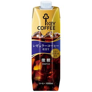 キーコーヒー KEY COFFEE レギュラーコーヒー仕立て リキッドコーヒー 微糖 1000ml×6本 アイスコーヒー/キャップ付き