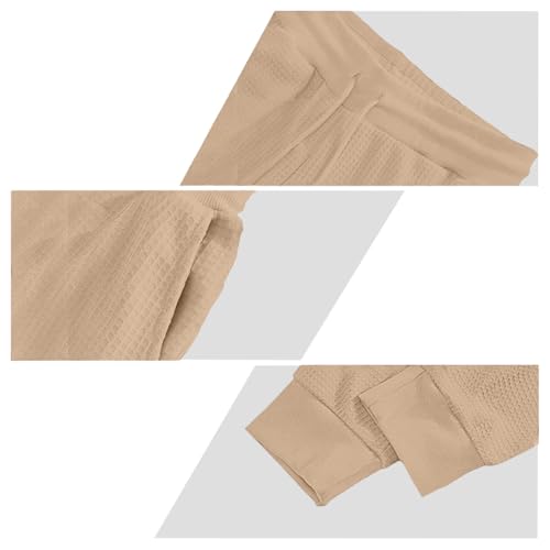 Men's Elastic Bottom Waffle Sweatpants Relaxed Fit Tapered Athletic Jogger Pants with Pockets, M-3XL3