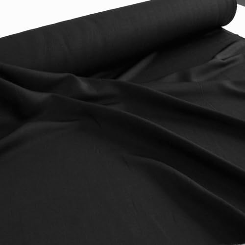 TOLKO schwarzer Baumwollstoff Meterware für Hose Jacke Rock Kleid |...