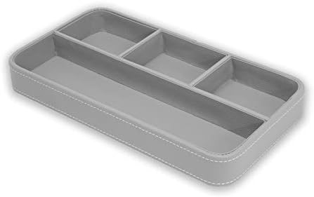 OSCO Faux Leather Tray Organiser - Grey