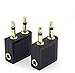 Alait 2 Pack 3.5mm Gold Plated Airplane Airline Flight Adapters / 2 Male to 1 Female Headphone Audio Adapter