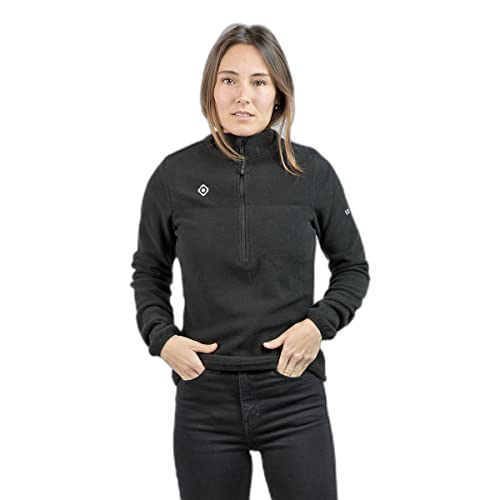 Izas - Forro Polar para Mujer - Chaqueta Polar con Cuello Alto y Cremallera - Forro Polar de Invierno Ligero y de Secado Rápido - Ideal para Actividades al Aire Libre - Sutton Negro - S