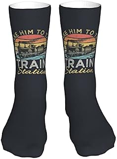 883 Compression Socks Take To The Train Station Sports Socks Non Slip Calf Socks Breathable Crew Socks For Trekking Walking Jogging 40cm