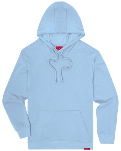 Kingsted Light Blue Hoodie for Men Super Soft Lightweight Sweatshirt Premium Terry Fabric Classic Everyday Comfort Fit (Carolina Blue Large)