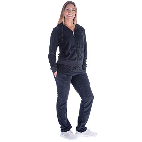 Image of Velour Tracksuit Womens 2 Pieces Joggers Outfits Jogging Sweatsuits Set Soft Sports Sweat Suits Pants