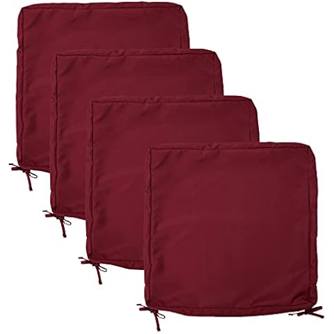 4Pcs Outdoor Patio Cushion Replacement Covers Fit for Patio Furniture Set Sectional Sofa Couch Loveseat Chairs Seat Cushion Back Pillow Cushions,Water-Resistant Fadeless,27Lx25Wx5H Inch,Burgundy Cover