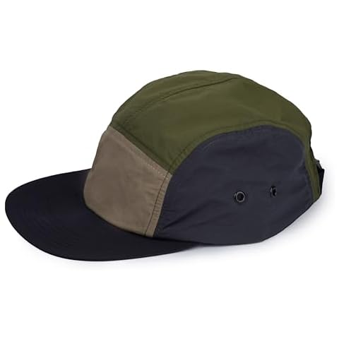 Croogo 5 Panel Baseball Cap Lightweight Dad Hats Quick Dry Trucker Hats with Snapback Cool Casual Biker Board Cap,Army Green Cover