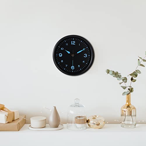 Diyzon Black Wall Clock Silent Non Ticking 10 Inch Quality Quartz Clock - Battery Operated - Easy To Read - Modern Design And Fashion Style - Suitable For Home/School/Decoration Clock (Black) #TOP3
