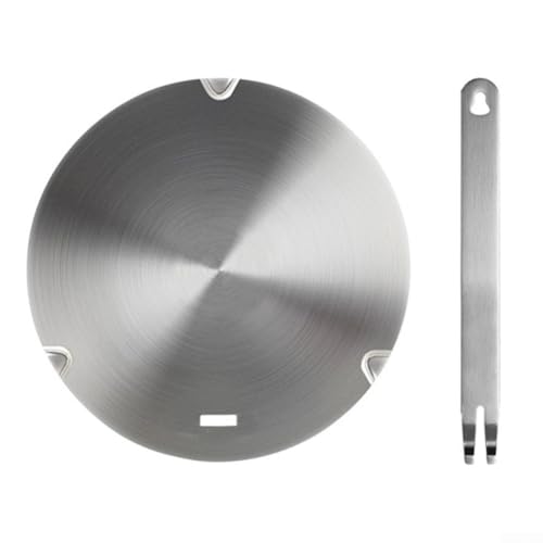 Placa térmica magnética de acero inoxidable para cocción por inducción, facilita la limpieza y la distribución eficiente del calor (B)