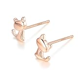 ピアス Silver925 シルバー ピンクゴールド ねこ 猫 金属アレルギー対応 (ピンクゴールド)