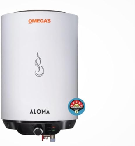 OMEGA’S 25-L 5 Star Rated Glass Lined Storage Water Geyser ( White and Black ) OMEGA’S 25-L 5 Star Rated Glass Lined Storage Water Geyser ( White and Black )